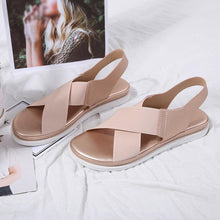 Load image into Gallery viewer, Summer Comfy Slip On Women Sandals Elastic Textile Sandals Casual Beach Shoes For Woman Classics Non-slip Lightweight Flat Sandals Fashion Sandals Ankle Strap Flat Sandals
