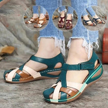 Load image into Gallery viewer, Summer Flat Sandal For Women Multicolor Handmade Retro Flowers Flip-Flops Women Slippers Cute Flat Summer Flats Sandals Women Strappy Flat Open Toe Sandals
