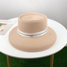 Load image into Gallery viewer, Summer Hat New Female Sun Hat Folding Beach Hat New Women's Ladies Wide Large Brim Floppy Folding Summer Beach Sun Hat Straw Cap Big Brim Elegant White Travel Sun Hat 55-58CM
