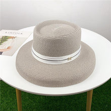 Load image into Gallery viewer, Summer Hat New Female Sun Hat Folding Beach Hat New Women's Ladies Wide Large Brim Floppy Folding Summer Beach Sun Hat Straw Cap Big Brim Elegant White Travel Sun Hat 55-58CM
