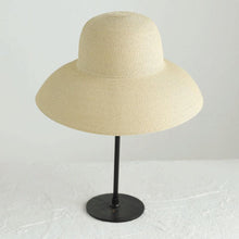 Load image into Gallery viewer, Summer Hat New Female Sun Hat Folding Beach Hat New Women's Ladies Wide Large Brim Floppy Folding Summer Beach Sun Hat Straw Cap Big Brim Elegant White Travel Sun Hat 55-58CM
