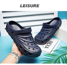 Load image into Gallery viewer, Summer Men Sandals Hole Shoes Rubber Clogs Unisex Garden Shoes Black Beach Flat Men Sandals Sports Casual Slippers Indoor Slip On Beach Classic Water Shoes
