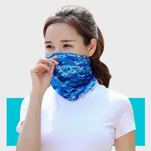Load image into Gallery viewer, Summer Men Women Camouflage Bandana Half Face Mask Neck Gaiter Cover Face Scarf  Cycling Hunting Fishing Balaclava Scarf Unisex Men Women Bandanas Polyester Breathable Windproof Anti UV Neck Cover Camping Hiking Climbing Face Mask
