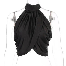 Load image into Gallery viewer, Summer Ruched Halter Crop Cute Tank Top with backless design cute tops for women= - Summer Fashion Tops For women
