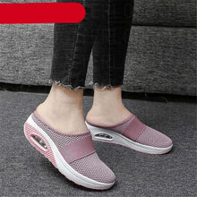 Load image into Gallery viewer, Summer Sandals Fashion Platform Slippers Outdoor Casual Flip Flops Comfy Slippers Women Flats Mesh Shoes Casual Air Cushion Platform Mesh Mules Sneaker Sandals For Female Lightweight Beach Shoes Outdoor Slippers
