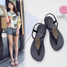 Load image into Gallery viewer, Summer Sandals Women New Flat Slides Flip Flops Seaside Vacation Shoes Woman Beach Flat Style Casual Sandals Slippers Beach Shoes Dress Summer Beach Shoes Thong Slippers
