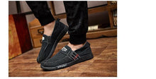 Load image into Gallery viewer, Summer Slip On Men's Casual Shoes Rubber Solid Mens Canvas Shoes Lightweight Waterproof Flat Casual Sneakers Loafer Shoes Casual Canvas Indoor Loafers
