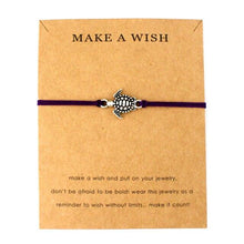 Load image into Gallery viewer, Summer Style Adjustable Jewelry Make a Wish Silver Sea Turtles Charm Women Men Bracelets Beach Sea Turtles Rope String Bracelets Anklets Family Handmade Adjustable Turtle String Bracelet For Women Kids
