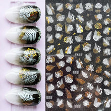 Load image into Gallery viewer, Summer Tropical Beach Coconut Tree Slippers 3D Nail Sticker Leaves Shell Transfer Decals Slider Decoration Manicures  Tip Water Transfer Nail Decals Sticker For Pretty Girl Self-Adhesive Nail Decals Designer Nail Stickers for Acrylic

