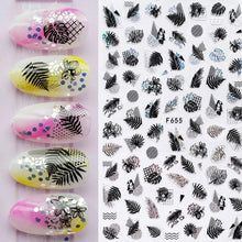 Load image into Gallery viewer, Summer Tropical Beach Coconut Tree Slippers 3D Nail Sticker Leaves Shell Transfer Decals Slider Decoration Manicures  Tip Water Transfer Nail Decals Sticker For Pretty Girl Self-Adhesive Nail Decals Designer Nail Stickers for Acrylic
