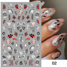 Load image into Gallery viewer, Summer Tropical Plants 3D Nail Sticker Iridescent Leaves Tree Transfer Decals Slider For Nails DIY Nail Art Decoration 3D Nail Stickers Decals Snowflakes Elk Bear Christmas Xmas Transfer Stickers Nail Art Self-Adhesive Decals Decoration Nail Art
