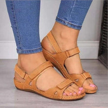Load image into Gallery viewer, Summer Woman Sandals New College Style Sandals Low Heel Casual Women Shoes Fashion Leather New Shoes Premium Comfy Hook And Loop Closure Sport Sandal Casual Flat Arch Support Outdoor Modern Shoes For Summer
