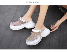 Load image into Gallery viewer, Summer Women Breathable Sandals Beach Shoes Women Slippers Slides Fashion Sandal Clogs Lightweight Walking Shoes With Chain Comfortable Shoes Around The House
