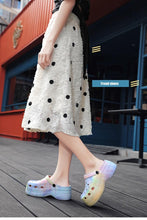Load image into Gallery viewer, Summer Women Clogs Quick Dry Rainbow Tie Thick Wedges Garden Shoes Beach Sandals Flip Flops For Women Slipper Lightweight Home Slip On Walking Casual Art Painted Travel Holiday Shoes
