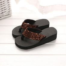 Load image into Gallery viewer, Summer Women Flip Flops Casual Sequins Anti-Slip Slippers Beach Flip Flat Sandals Beach Open Toe Shoes Womens Glitter Bling Fancy Slide Flat Low Sparkle Sandals Elegant Shoes
