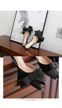 Load image into Gallery viewer, Summer Women's Shoes Silk Satin Trendy Slippers Flat Heel Women's Shoes Silk Satin Pointed Bow Tie Flat Heel Outdoor Sandals Slides Party Sandals Casual Shoes Summer Low Heeled
