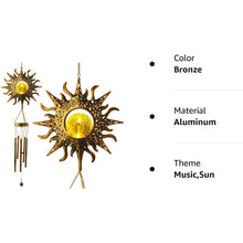 Load image into Gallery viewer, Sun Solar Wind Chimes
