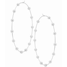 Load image into Gallery viewer, Super Huge Circle Pearls Earrings Thin Dangle
