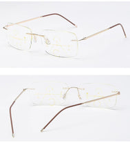 Load image into Gallery viewer, Super Light Multifocal Progressive Reading Glasses For Men And Women Anti Blue Light Near Far Sight Eyewear For Men And Women Rimless Progressive Multifocus Reading Glasses Blue Light Blocking No Line Multifocal Computer Readers for Women Men
