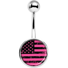 Load image into Gallery viewer, Pink American Flag Belly Ring
