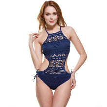 Load image into Gallery viewer, Swimsuit One Piece Backless  Beach Swimwear Women One Piece Swimsuits Plunge V Neck Bathing Suits Lace up Monokini Strappy Cutout Swimwear Bikini Bathing Suit Push Up Women's Swimwear Bodysuit For Women
