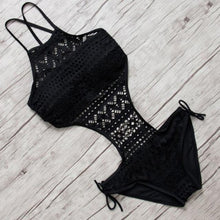 Load image into Gallery viewer, Swimsuit One Piece Backless  Beach Swimwear Women One Piece Swimsuits Plunge V Neck Bathing Suits Lace up Monokini Strappy Cutout Swimwear Bikini Bathing Suit Push Up Women's Swimwear Bodysuit For Women
