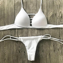Load image into Gallery viewer, Swimwear Women Bikini Set Hollow Out Swimsuit Padded Halter Padded Push Up Bikini Set Two Pieces Swimsuit For Women Swimwear Bathing Suit Gifts For Mom Wife Girlfriend Lace Up Two Piece Bathing Suit
