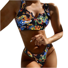 Load image into Gallery viewer, Swimwear Women Swimsuit Push Up Bikinis Fashion Women's Solid Color Bikini Pad Swimwear Swimsuit Beachwear Set Triangle Bikini Bathing Suits
