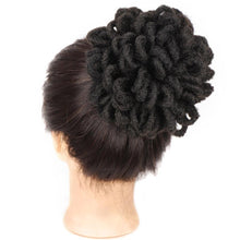 Load image into Gallery viewer, Synthetic Dread Locks Chignon Faux Locks Hair Bun Hairpiece Drawstring Pony Tail Clip in Hair Extensions For Black Women Clip in Hair Extension For Volumized Hair Buns For Girls

