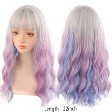 Load image into Gallery viewer, Synthetic Wigs For Women Daily Cosplay Long Water Wave  Lolita Wig With Bangs Cold Brown Heat Resistant Hair Bob Wigs For Black Women Cosplay Wigs For Women Gifts for Girlfriends
