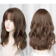 Load image into Gallery viewer, Synthetic Wigs For Women Daily Cosplay Long Water Wave  Lolita Wig With Bangs Cold Brown Heat Resistant Hair Bob Wigs For Black Women Cosplay Wigs For Women Gifts for Girlfriends
