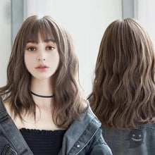 Load image into Gallery viewer, Synthetic Wigs For Women Daily Cosplay Long Water Wave  Lolita Wig With Bangs Cold Brown Heat Resistant Hair Bob Wigs For Black Women Cosplay Wigs For Women Gifts for Girlfriends
