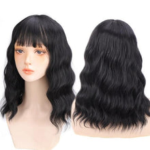 Load image into Gallery viewer, Synthetic Wigs For Women Daily Cosplay Long Water Wave  Lolita Wig With Bangs Cold Brown Heat Resistant Hair Bob Wigs For Black Women Cosplay Wigs For Women Gifts for Girlfriends
