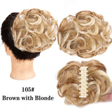Load image into Gallery viewer, Synthetic Women's Hair Bun Bands Short Curly Chignon Hairpins Claw In Hairpieces for Fake False Hair Scrunchy Black Brown Wigs For Black Women Cosplay Wigs For Women
