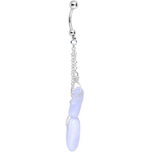 Load image into Gallery viewer, Handcrafted Blue Lace Agate Reversible Dangle Belly Ring
