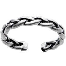 Load image into Gallery viewer, Silver Plated Braided Rope Toe Ring
