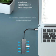 Load image into Gallery viewer, T304 4-in-1 Hub Type C to USB3.0*4 Intelligent USB Hub Multi-Port Adapter
