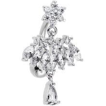 Load image into Gallery viewer, Clear CZ Pendant Top Mount Dangle Belly Ring

