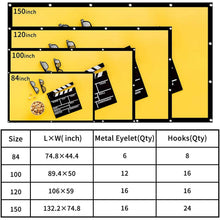 Load image into Gallery viewer, Taotique 4K Movie Projector Screen 16:9 HD Foldable and Portable
