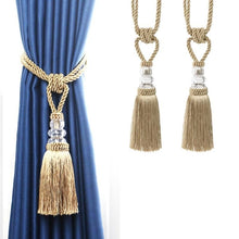 Load image into Gallery viewer, Tassel Curtain Tieback Crystal Bead Hanging Ball Tie Room Accessories Holder Buckle Rope Bandage Holdback Window Shade Curtain Tie Back Tassel Tie Backs for Curtain Beautiful Curtain Holdback Rope
