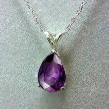 Load image into Gallery viewer, Teardrop Shaped Zirconia Pendant Copper Necklace

