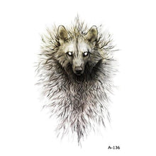 Load image into Gallery viewer, Temporary Animal Head Wolf Design Waterproof Body Sticker Fashion Tattoo For Womens Mens
