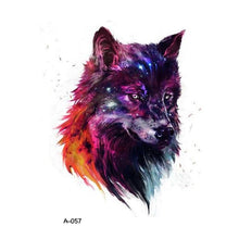 Load image into Gallery viewer, Temporary Animal Head Wolf Design Waterproof Body Sticker Fashion Tattoo For Womens Mens
