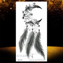 Load image into Gallery viewer, Temporary Lotus Flower Sticker Tattoo Fake Black Elegant Flower Design Women Body Art Fake Arm Tattoo Stickers For Womens
