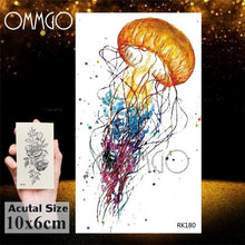 Load image into Gallery viewer, Temporary Tattoos Seahorse Dolphin Sticker Watercolor Custom Body Tattoo For Children Women
