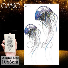 Load image into Gallery viewer, Temporary Tattoos Seahorse Dolphin Sticker Watercolor Custom Body Tattoo For Children Women
