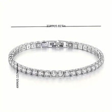 Load image into Gallery viewer, Tennis Single Row Synthetic Zircon Bracelet
