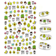 Load image into Gallery viewer, The New 3D Nail Sticker Cool English Letter stickers for nail  Foil Love Heart Design Nails Accessories Fashion Manicure Sticker Stickers Girls Manicure Decoration Nail Art Supplies 3D Self-Adhesive Nail Decals Designer Nail Stickers for Acrylic Nails
