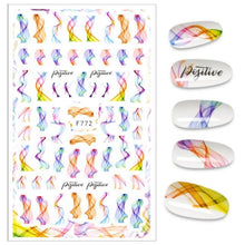 Load image into Gallery viewer, The New 3D Nail Sticker Cool English Letter stickers for nail  Foil Love Heart Design Nails Accessories Fashion Manicure Sticker Stickers Girls Manicure Decoration Nail Art Supplies 3D Self-Adhesive Nail Decals Designer Nail Stickers for Acrylic Nails
