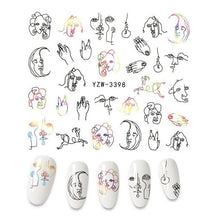Load image into Gallery viewer, The New 3D Nail Sticker Cool English Letter stickers for nail  Foil Love Heart Design Nails Accessories Fashion Manicure Sticker Stickers Girls Manicure Decoration Nail Art Supplies 3D Self-Adhesive Nail Decals Designer Nail Stickers for Acrylic Nails
